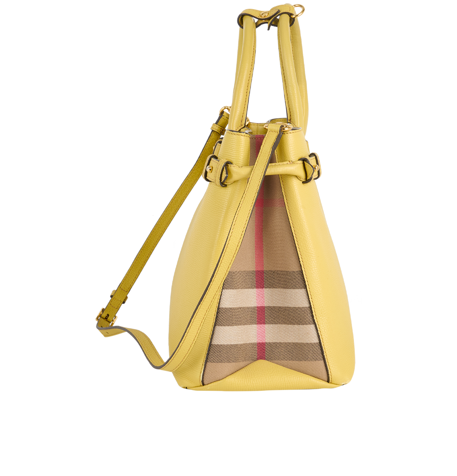 Banner Tote Bag, &pound;375, Handbags, Yellow, Leather, Side view